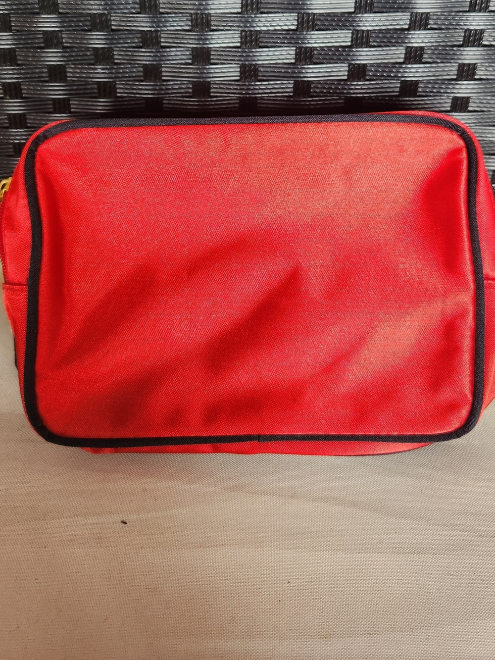 YSL Small Champagne Double-sided Cosmetic Bag Black-red Vintage NEW - Picture 4 of 5